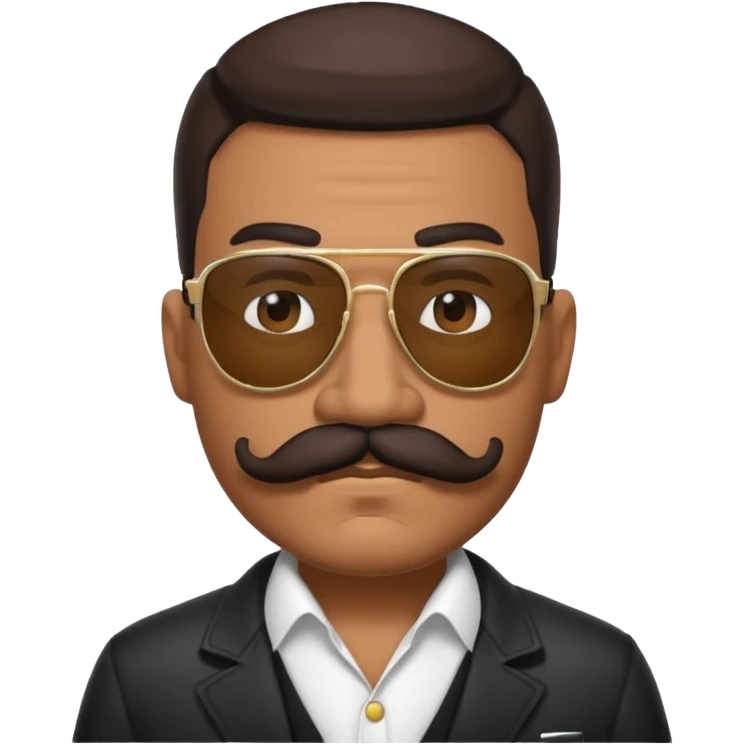 Hispanic gangster with big mustache and sunglasses  emoji