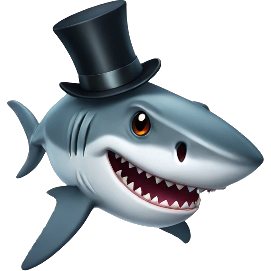 Shark with tophat emoji