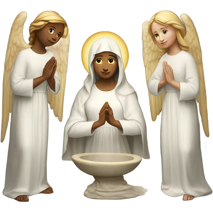 The Annunciation, the white Virgin Mary and the white angel emoji