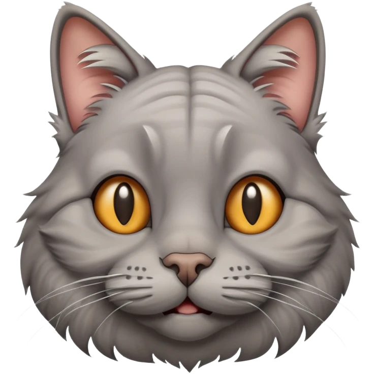 "goofy" cat that looks like an old grandma emoji