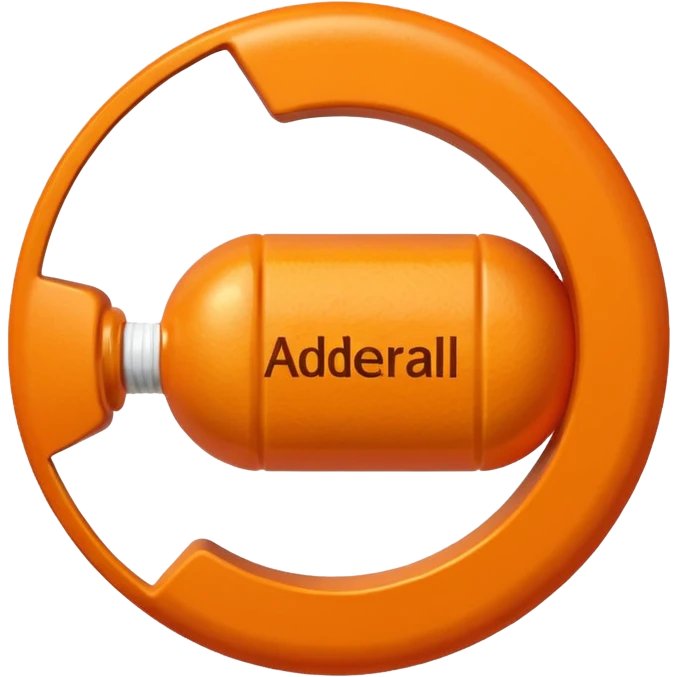 Round orange 30mg adderall with line down center emoji