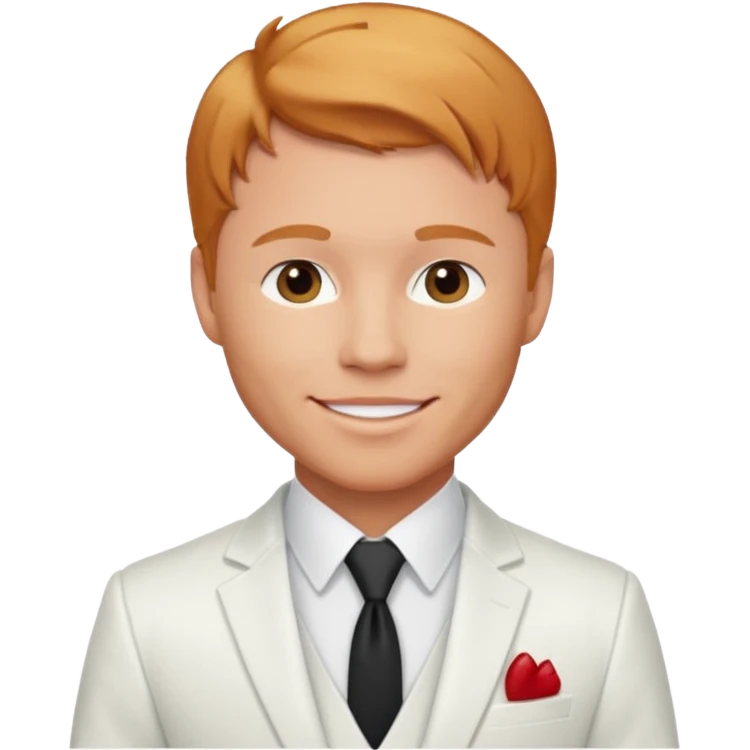 Brian Littrell with white suit, reddish blonde hair emoji