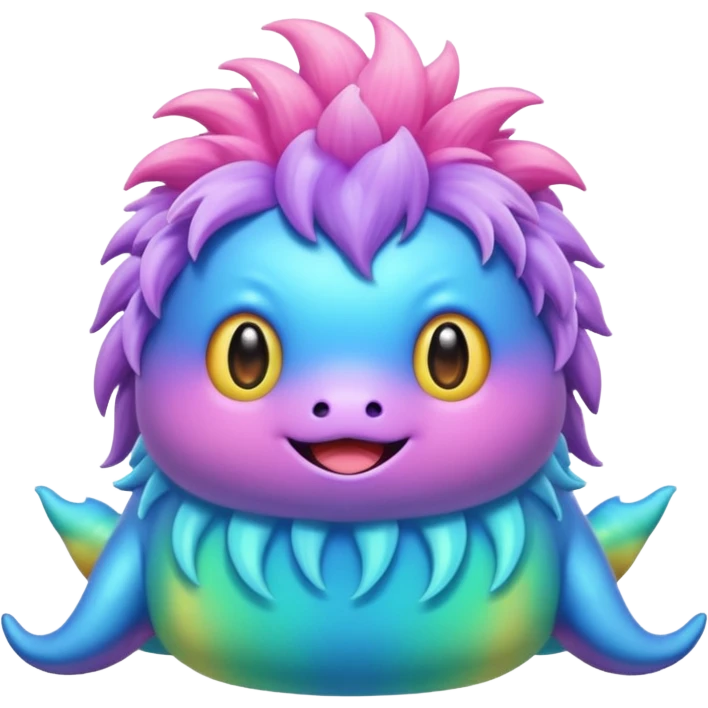 kawaii rainbow pastel sea monster ! emoji