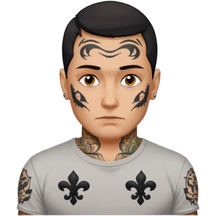 Create emoji by me:I am Petr,Russian,95% tatooed,tear tattoo,live in Spain emoji