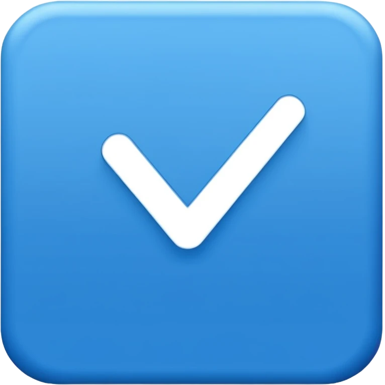 Blue verification checkmark emoji.
Blue circle, white check.
Flat, minimal, no effects.
Transparent background. emoji