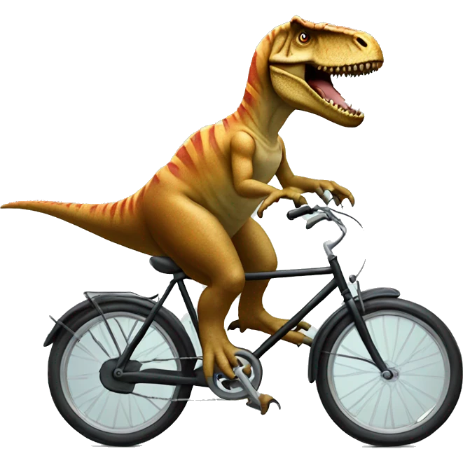 T-Rex driving a bike emoji