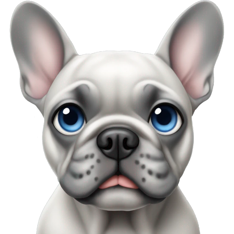 grey french bulldog blue eyes emoji