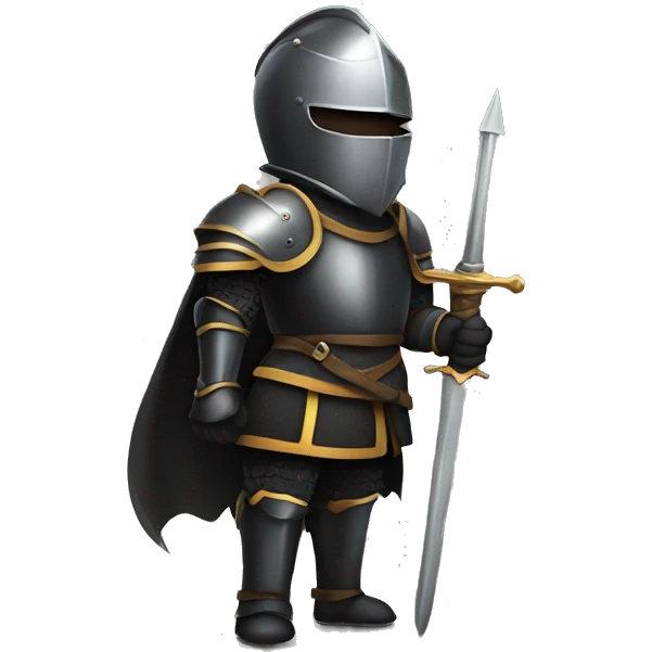 "brave knight in  black armor" emoji