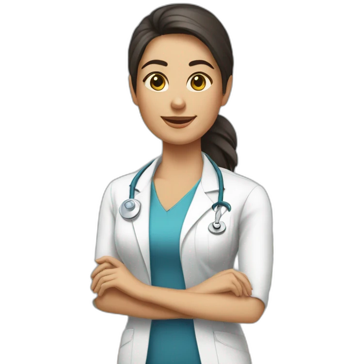 physiotherapist working girl brunete emoji