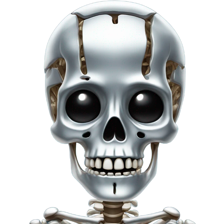 Skeleton made of Chrome  emoji