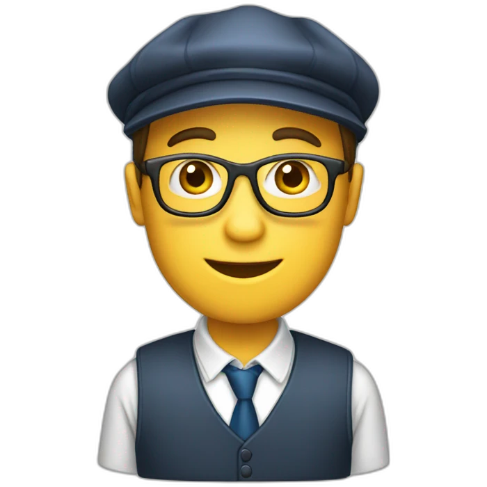 Professeur avec une casquette emoji