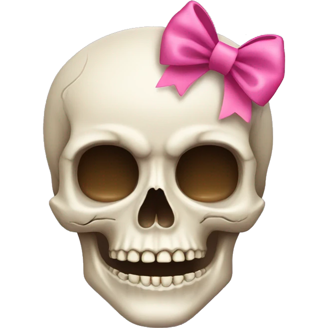 Skull with a pink bow emoji