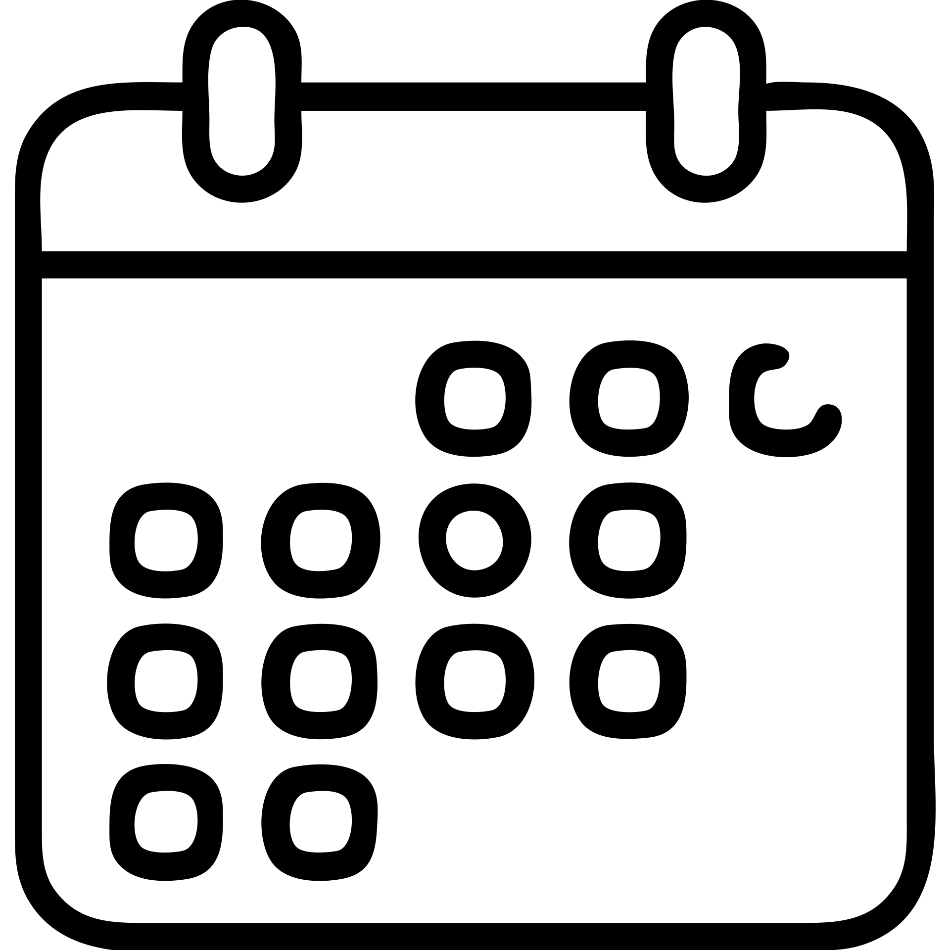 calendar page showing one month with a few highlighted dates emoji