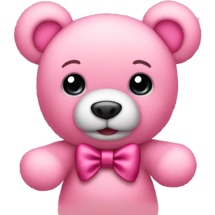 Pink teddy bear with a bow emoji