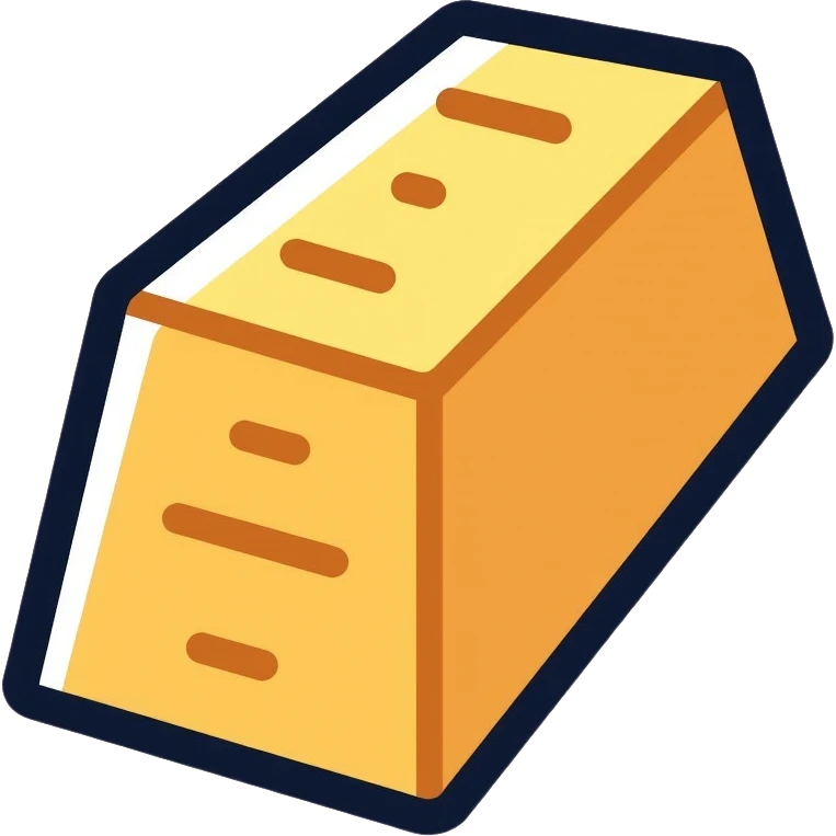 metal ingot, gold bar emoji