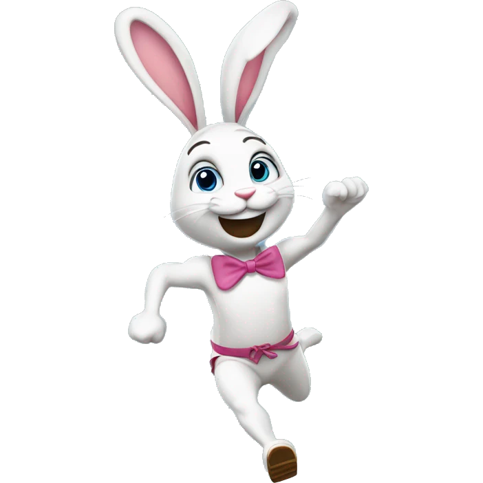 skipping sprint easter bunny emoji