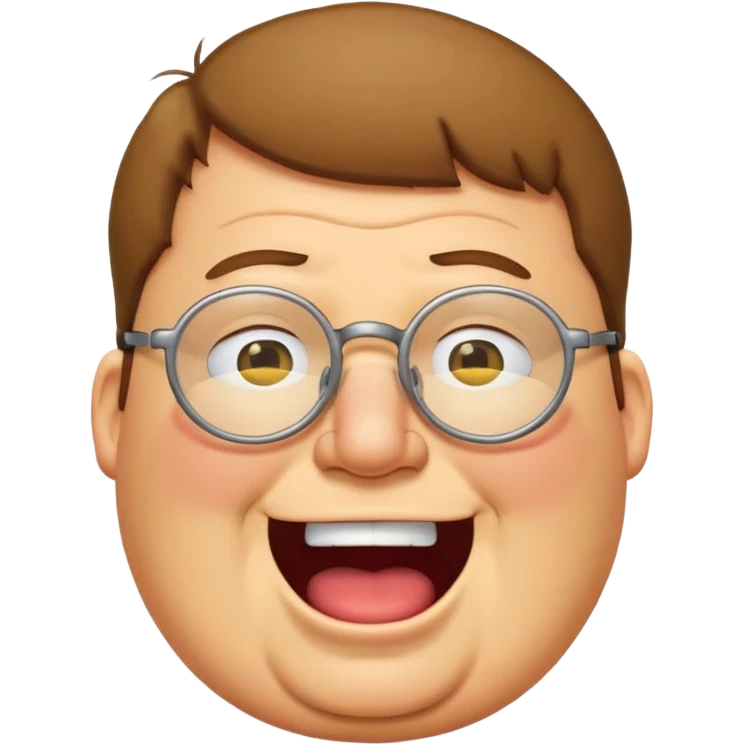 peter griffin with glasses as a laughing crying emoji emoji