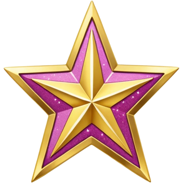 Glittery western star badge emoji