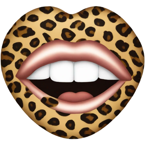 leopard print kiss emoji
