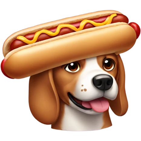 Dog with hotdog emoji