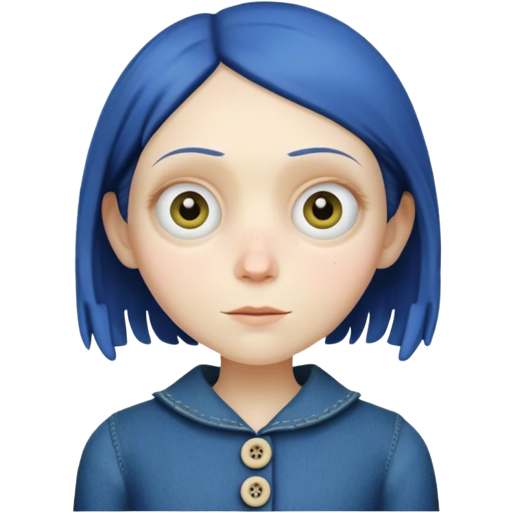 Coraline with button eyes emoji