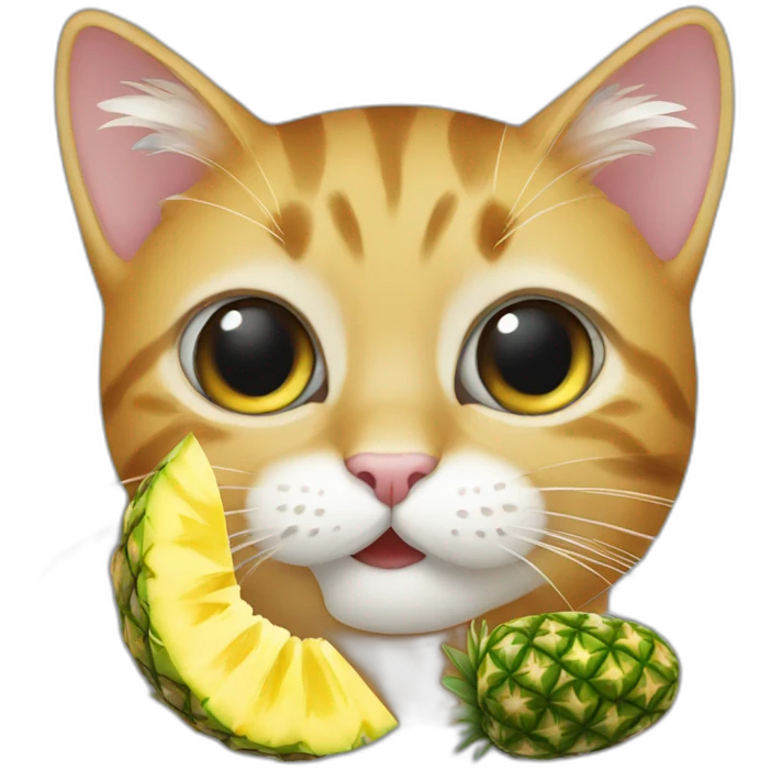 Cat eating pineapple emoji