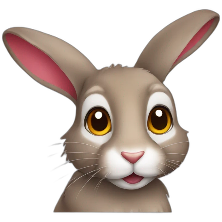 Brown eyed rabbit with wild colors emoji