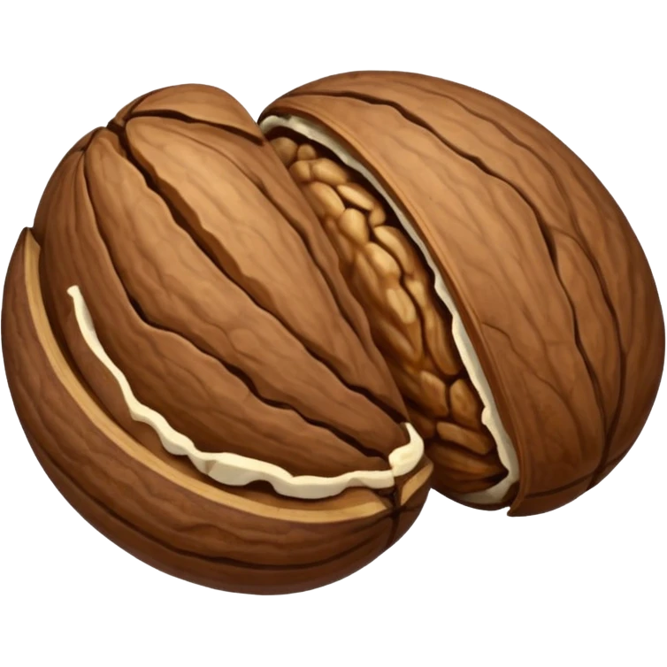 a whole walnut laying on the side. NO FACE! emoji