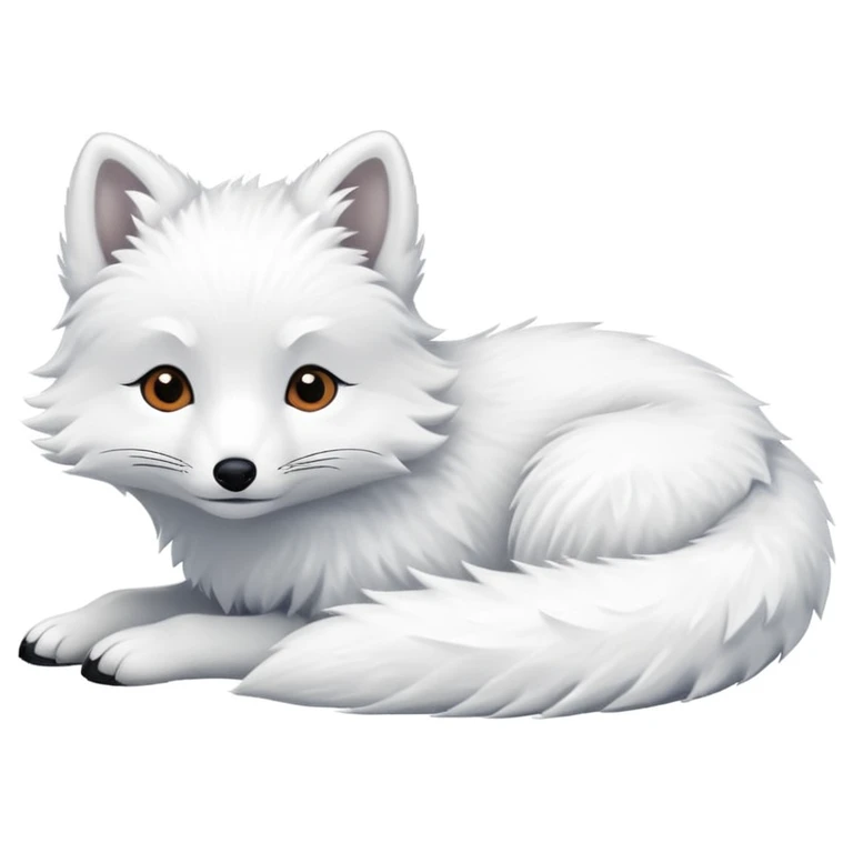 Arctic fox laying down  emoji