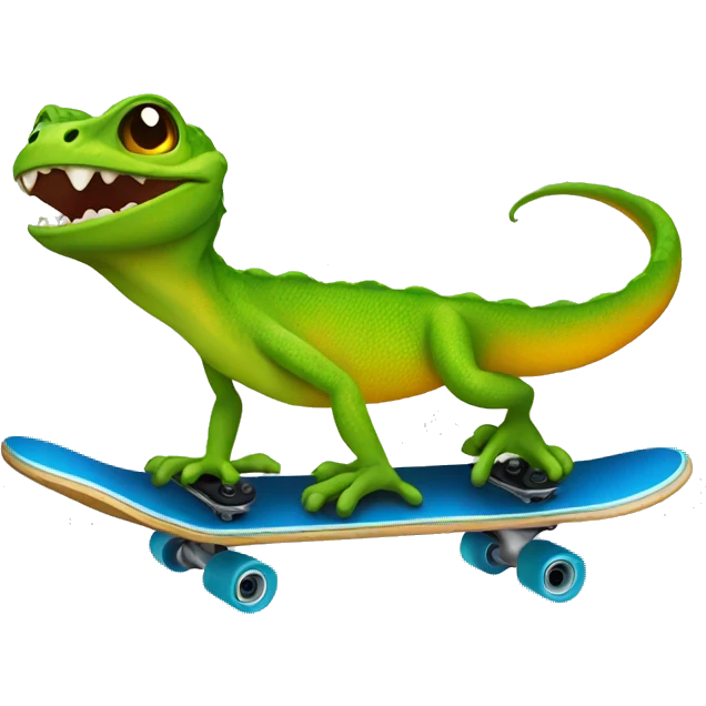 Lizzard on a skateboard  emoji