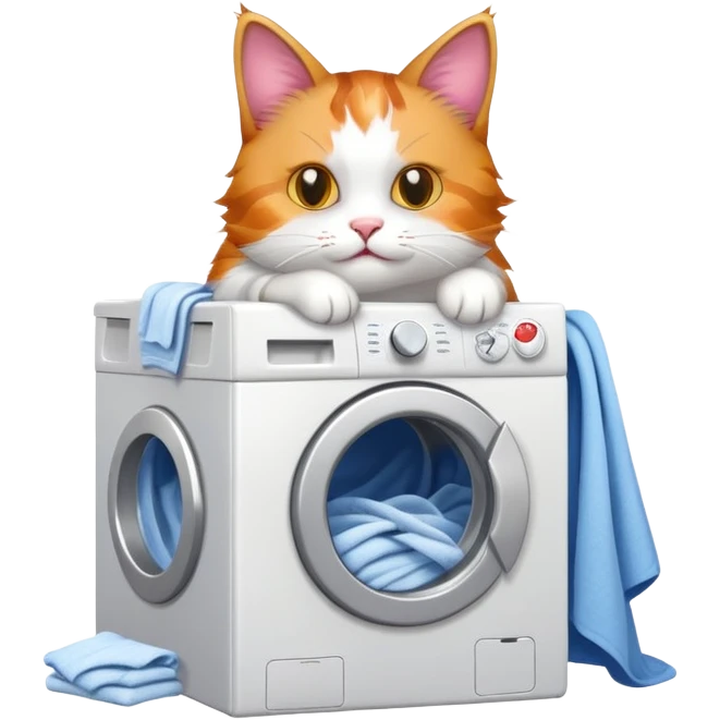 Cat doing laundry  emoji