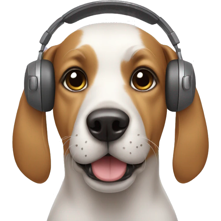 Dog wearing a headphone emoji