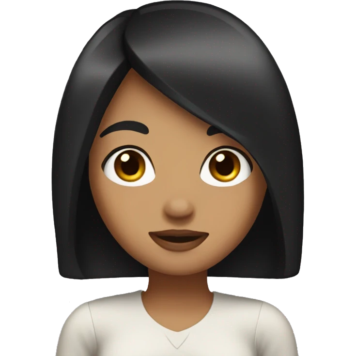 Girl with black straight hair emoji