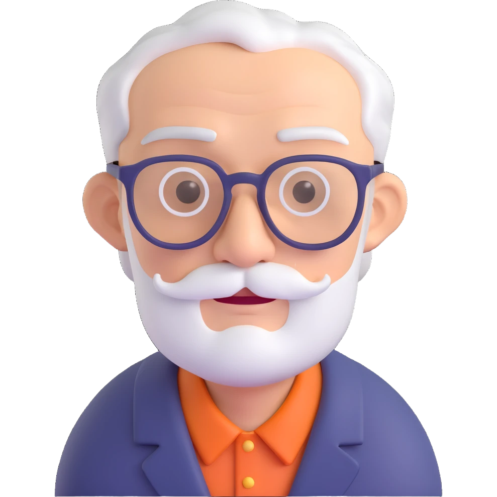 A nomadic old man wearing glasses emoji