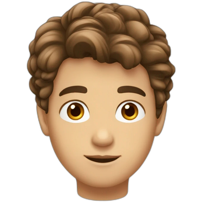 un garçon français cheveux brun yeux bruns emoji