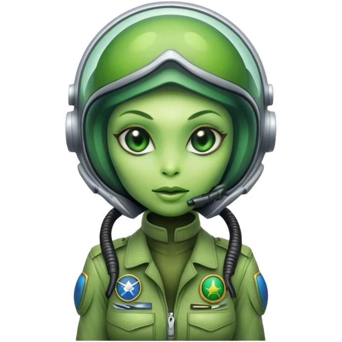 green alien reptilian woman pilot emoji