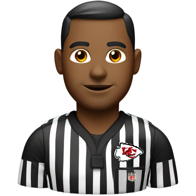referee wearing a Kansas City chiefs uniform emoji