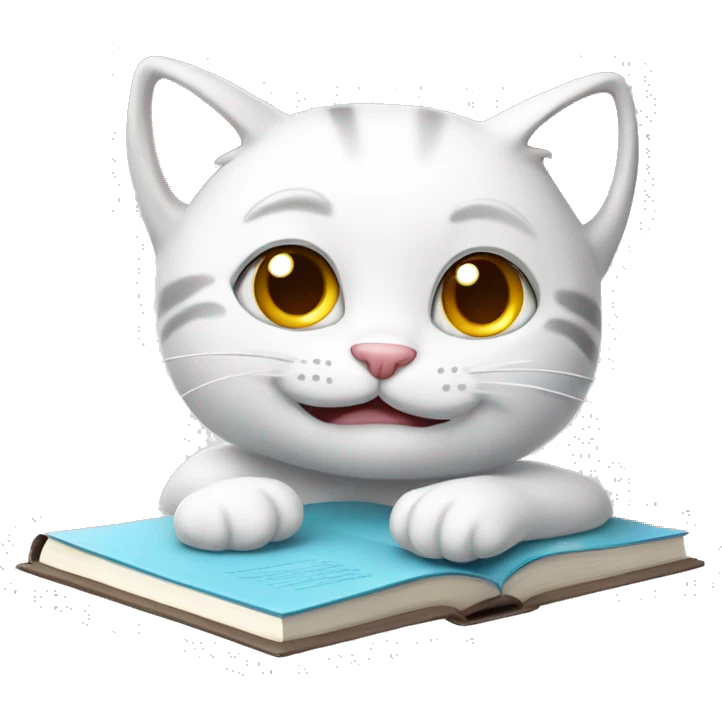 Happy cat studying  emoji