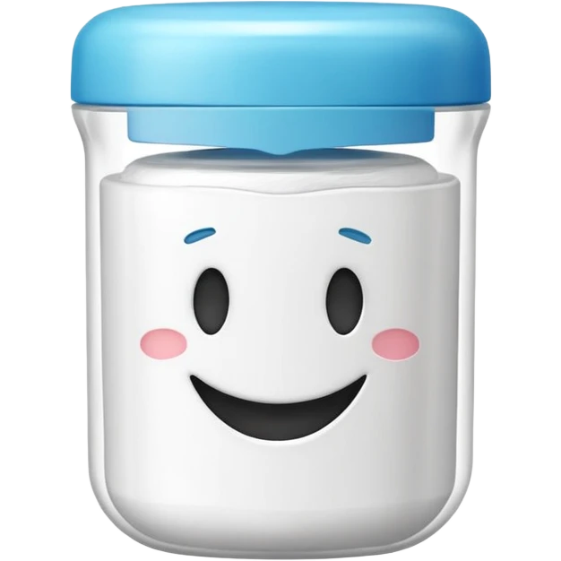 Round pack of white dental floss with no emojis emoji