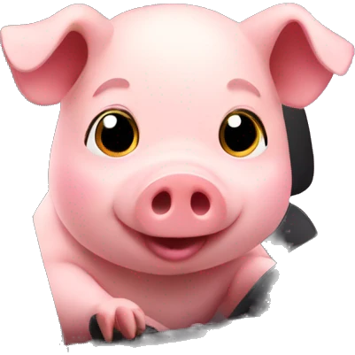 Cute Pig driving car emoji