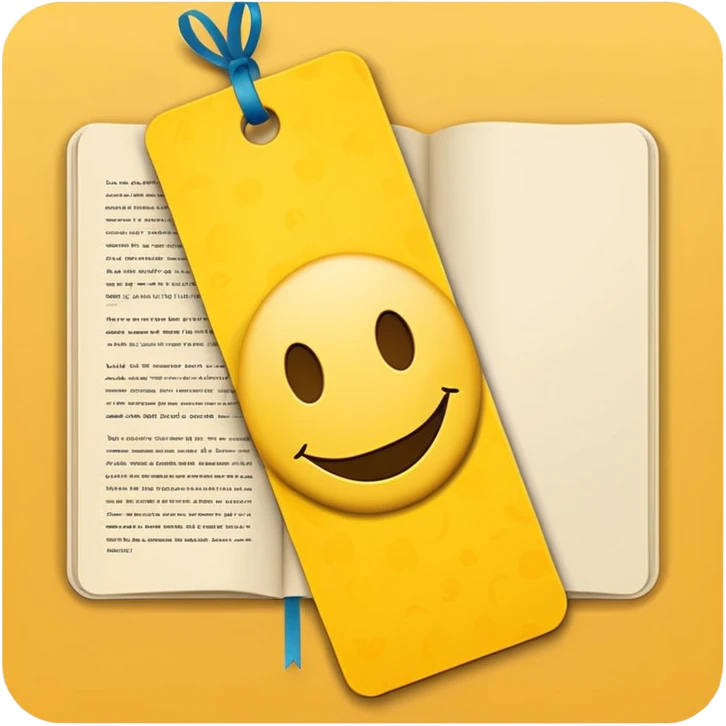 smiley face patterned rectangler bookmark emoji