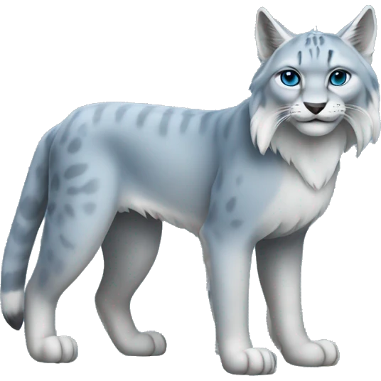 A blue lynx full body and short tail emoji