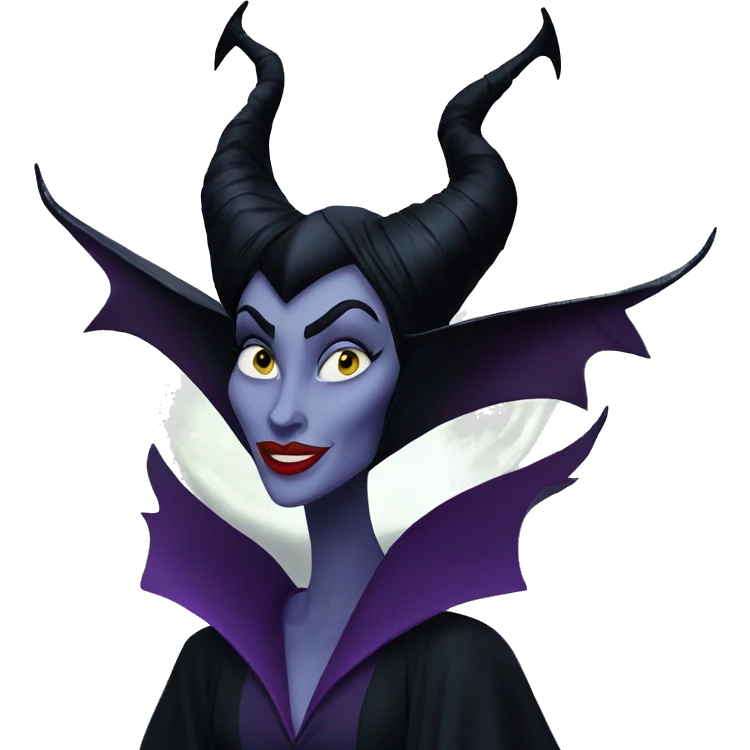 Maleficent built like the moon emoji