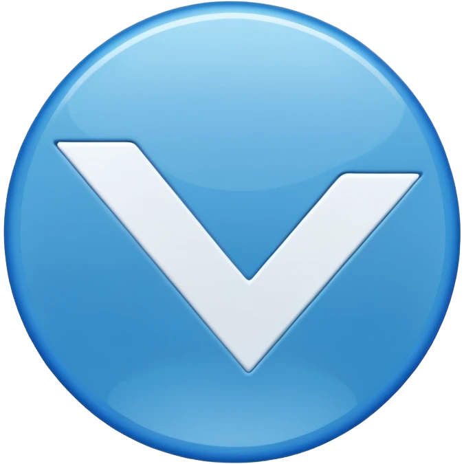 Give me a blue color round shape right emoji like verification tick emoji