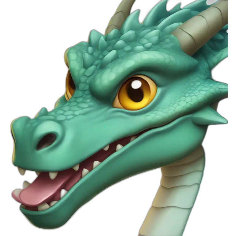 a realistic dragon with a comic-book style emoji