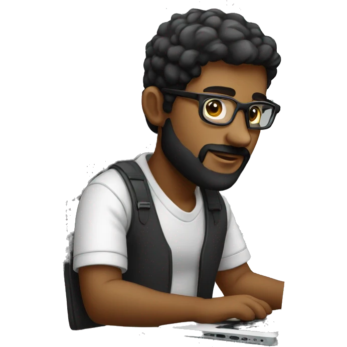 Graphiste black with laptop  emoji