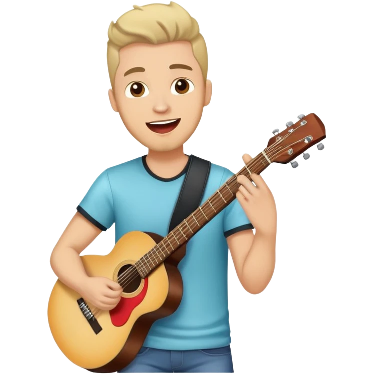 Happy Rock Pop Music Male Musician in his 30s dressed with trendy style emoji