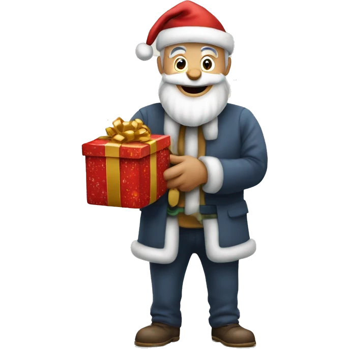 père Noël avec cadeau emoji