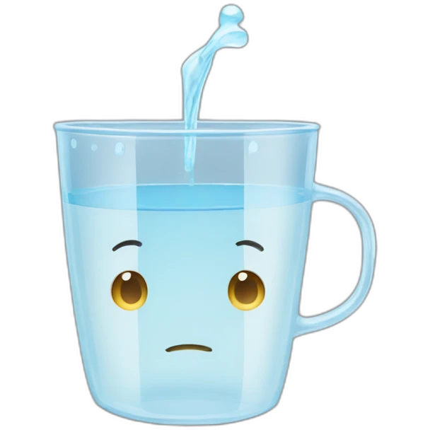 half empty cup of water without face emoji