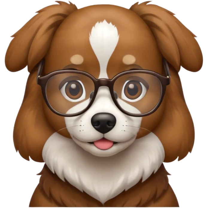 Dog wearing glasses emoji